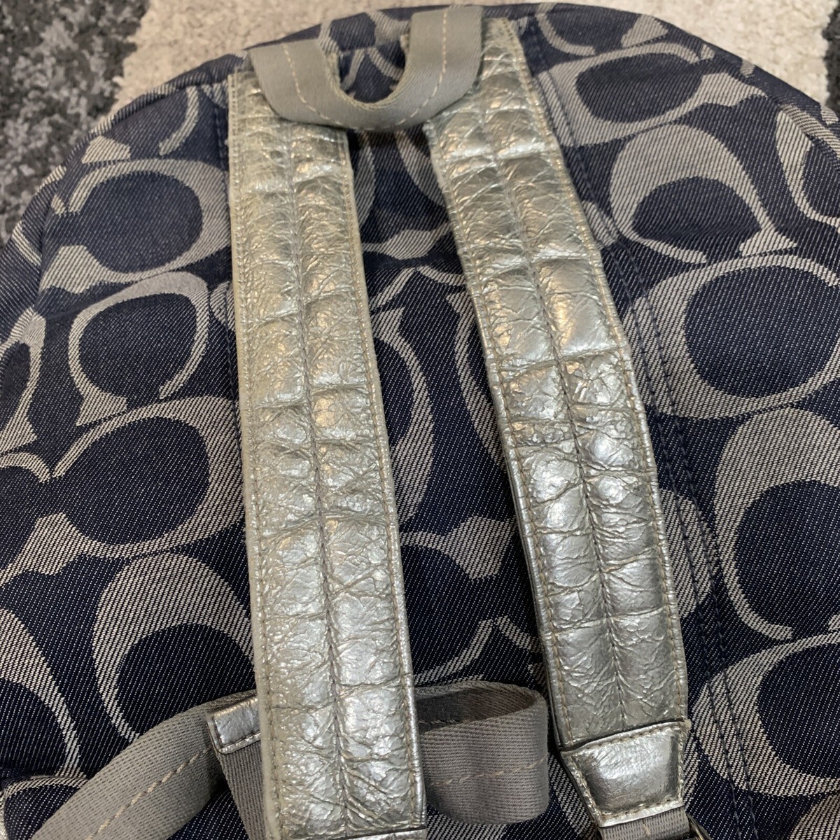 Coach Poppy Signature Denim/Silver Backpack NWT Coach Charter Backpack In Signature Denim | Mercari main image 4