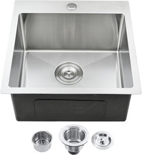 VCCUCINE 18" Stainless Steel Drop-In Bar Sink for RVs and Outdoor Spaces
