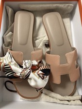 NIB Hermes Oran Sandals With Silk Twilly Cute! 40