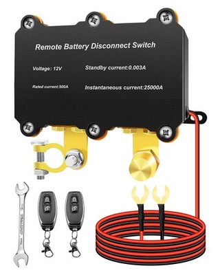 DC 12V 500A Remote Battery Disconnect Switch, Intelligent Battery Kill Switch...