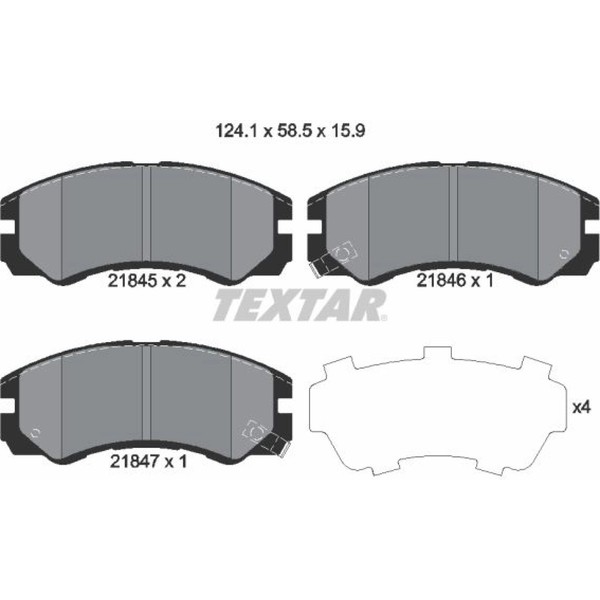 Textar 2184501 Bremsbelagsatz FüR Opel Frontera A B Monterey A U92 U99 M92 M98-image