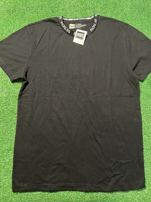 Young & Reckless Reckless logo collar t-shirt in size extra large NWT BLACK