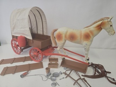 Vintage Gabriel Lone Ranger 4 in 1 wagon mit Pferd