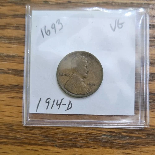 1914-D Lincoln Wheat Small Cent Bronze Denver VG KEY DATE!