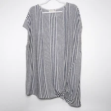 Max Studio Womens Top Size 3X Blue White Striped Knot 9W04574 Casual