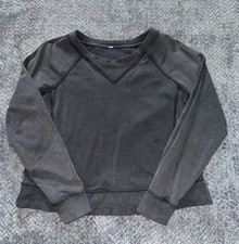 Lululemon Women s Loop Back Crew Pullover Cropped Sweatshirt Gray Size 6