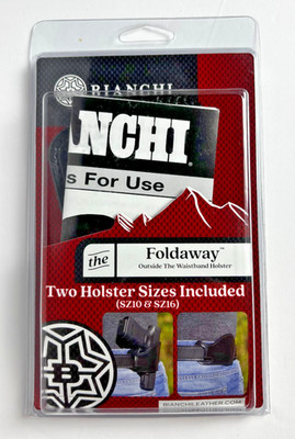 Bianchi Model 101 Black Leather Foldaway Holster Two Sizes 10 & 16 NIP SEALED