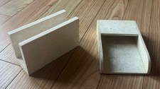 Vintage Renoir Designs Matching Set Travertine Paper Note Holder & Letter Holder