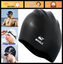 Extra Large Silicone Swim Cap for Adults, Ear Protection, Long Thick Hair, Dread