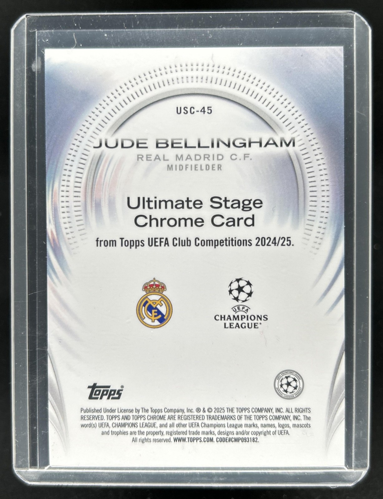 2024-25 Topps UEFA Jude Bellingham Ultimate Stage Chrome Orange Refractor #/25 view 2