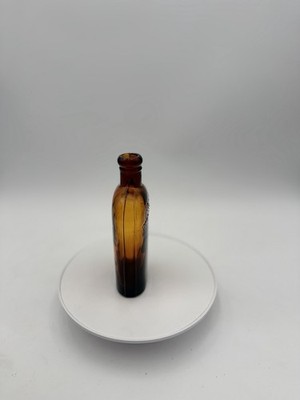 Antique,  GOLDEN AMBER COLORED HONEST MEASURE FLASK PINT 1880'S