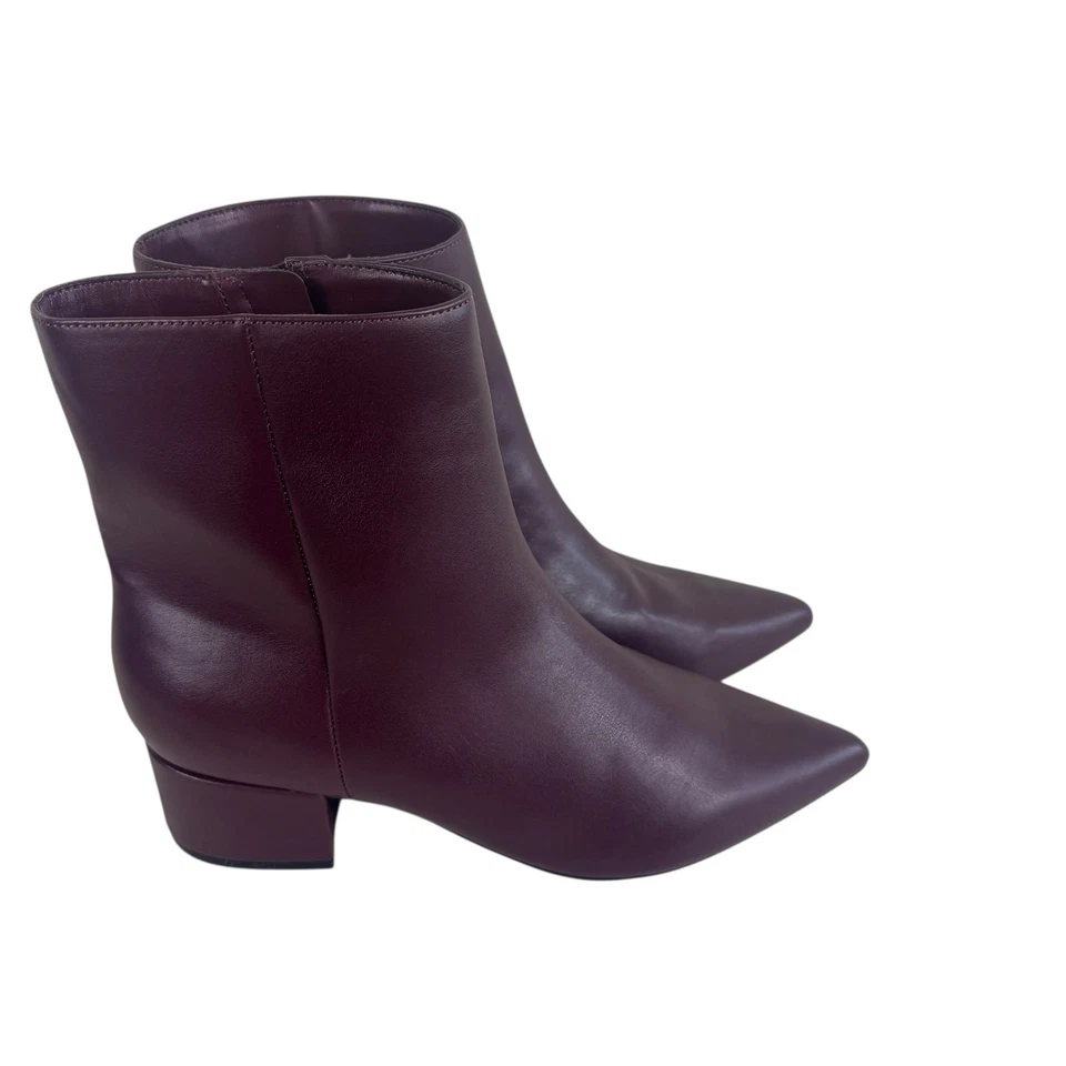 Marc Fisher NUEVO SIN ETIQUETAS Gizmo Borgoña Púrpura Vino Punta Tacón Botines Talla 9 Foto 3 de 4