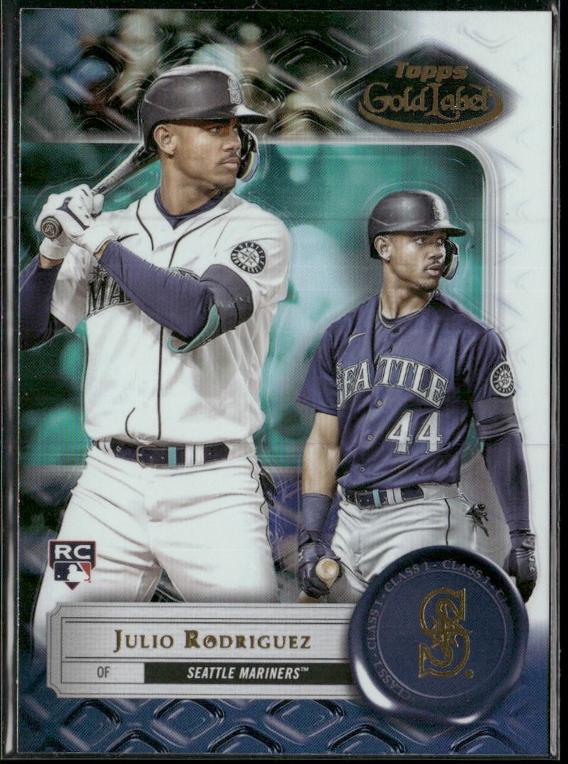 Julio Rodriguez RC Rookie Card 2022 Topps Gold Label #4 Class 1 Black Mariners