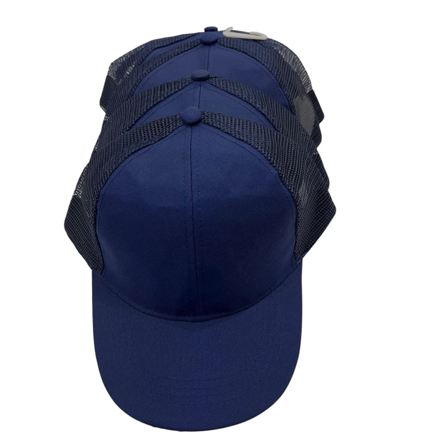 4-Pack Navy Blue Trucker Hats Adjustable Mesh Back Plain Blank Caps
