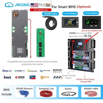 JK Inverter BMS RS485/CAN For 8S-16S 100A-300A Battery Home Energy Storage lot