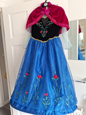 Disney Frozen Anna Princess Girls Fancy Dress Dress & Cape, Size 8-9 Polyester
