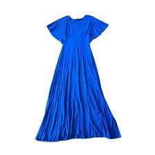 Go Couture Maxi Dress Flowy Flutter Sleeve Casual Made in USA Small