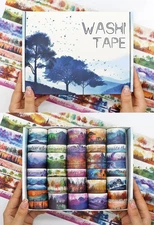 Washi Tape Set 32 Rolls, Four Seasons Forest Natural Washi Tapes for Journali...