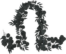 1Pcs 6.5Ft Black Artificial Eucalyptus Garland with Willow Leaves