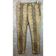 Judy Blue Skinny Fit Tan Size 13/31 Snakeskin Stretch Pants Mid Rise JB84177