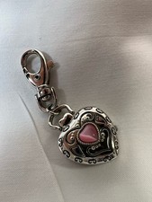 Vintage Beautiful Silver tone Watch Keychain New BATTERY GORGEOUS