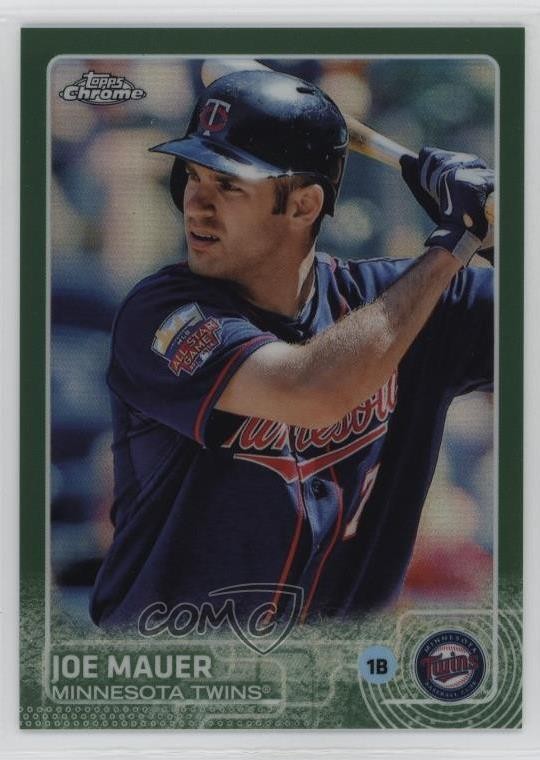 2015 Topps Chrome Green Refractor 67/99 Joe Mauer #4 HOF 8e3