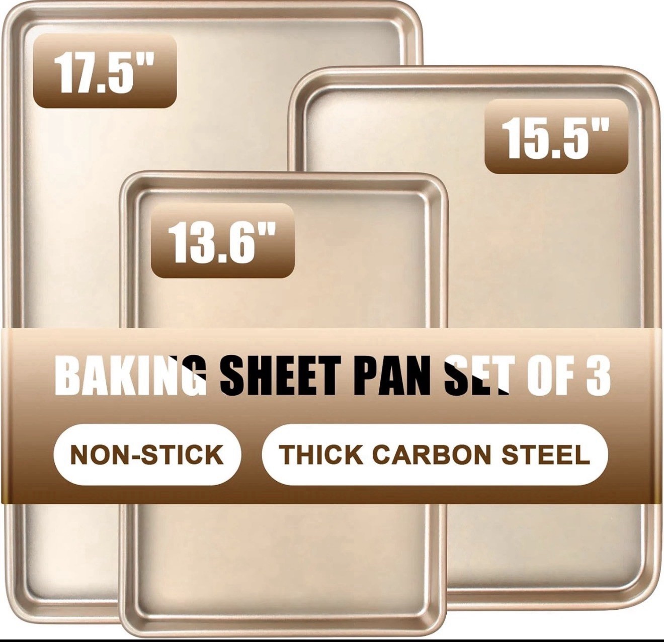 Nonstick Baking Sheet Pan Set of 3