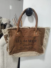 Myra Women's Canvas & Leather Right Approach Messenger Bag New Without Tags