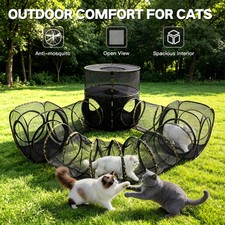 3 in 1 Cat Tent Tunnel Climbing Tower with Tunnel Outdoor Play House Foldable