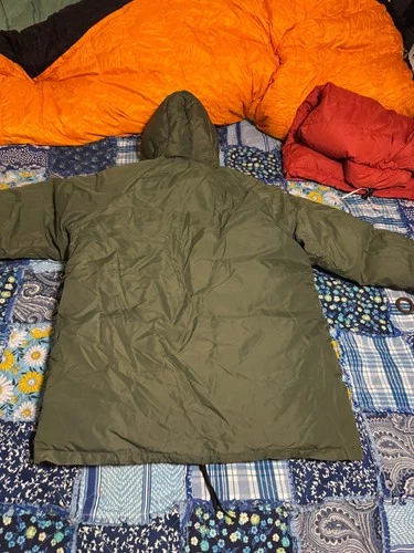 Frostline Large Goose Down Parka Coat WARM Good Condition USA Made Army OD Green image 2