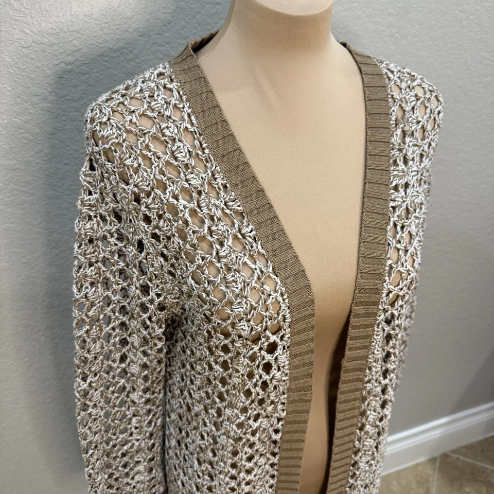 Cárdigan Suéter Worth New York Capas Algodón Tejido Abierto Talla L Boho Grannycore Foto 2 de 4