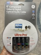 GE ULTRA PRO 6 Ft. COMPONENT VIDEO & DIGITAL OPTICAL AUDIO CABLE RCA TOSLINK NEW
