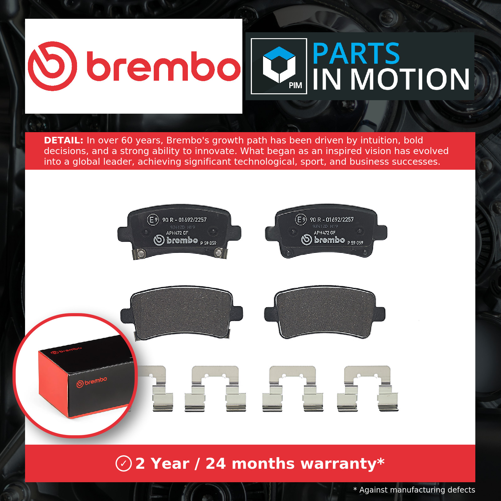 Brake Pads Set fits BENTLEY FLYING SPUR 4W 4.0 Rear 2013 on Brembo Quality New - Image 8