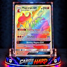 Magcargo GX Rainbow Secret Rare 218/214 SM Lost Thunder Pokemon TCG 2018 NM