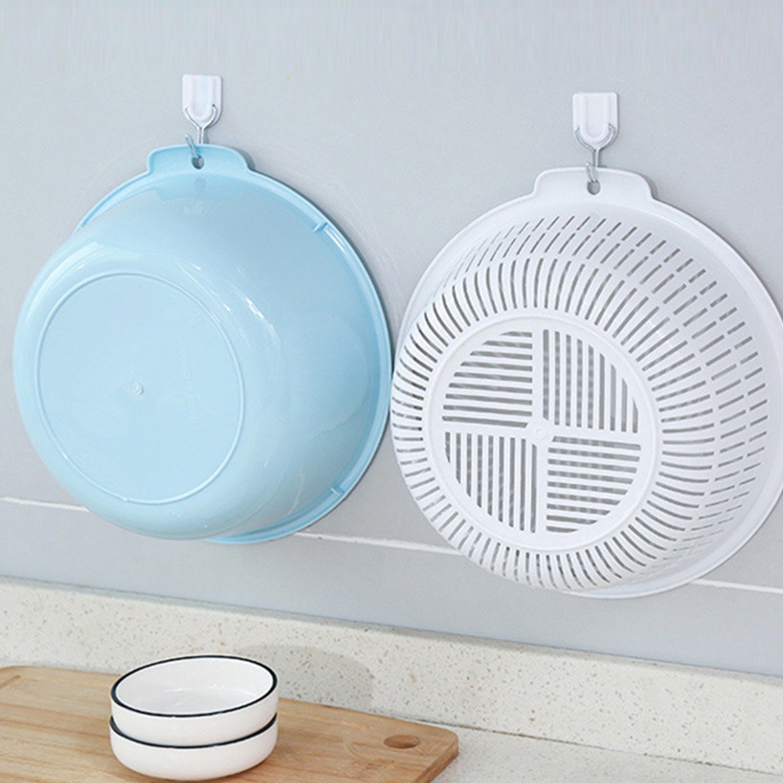 HG (Medium) Double-Layer Drain Basket Household Kitchen Vegetable Washing Basin