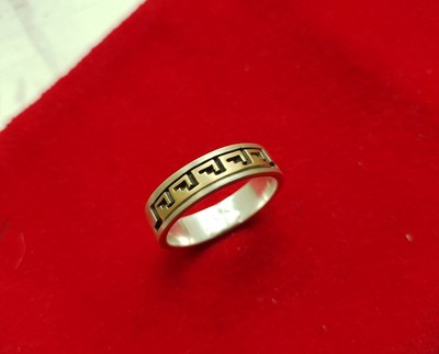 Unikat Ring matt Gold 14 Karat 21,3mm punziert signiert Indianer Motiv Schmuck