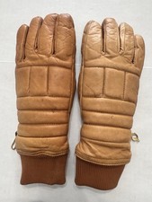 Grandoe Brown Leather Women's Vintage Gloves,size M Small Metal Clip