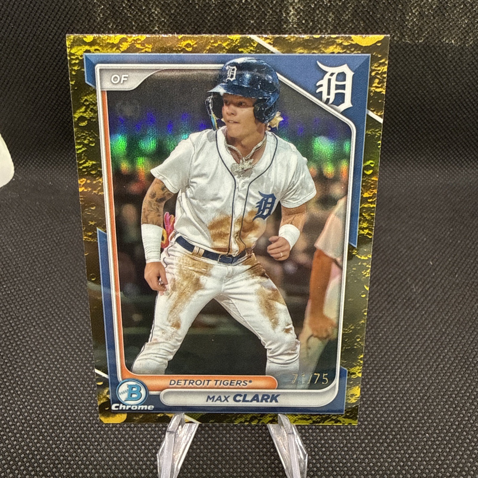2024 Bowman Chrome Max Clark #BCP-74 Yellow Lunar Refractor /75 RC