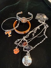 Clemson Tigers Orange Crystal Silver Womens Bracelet Jewelry Lot
