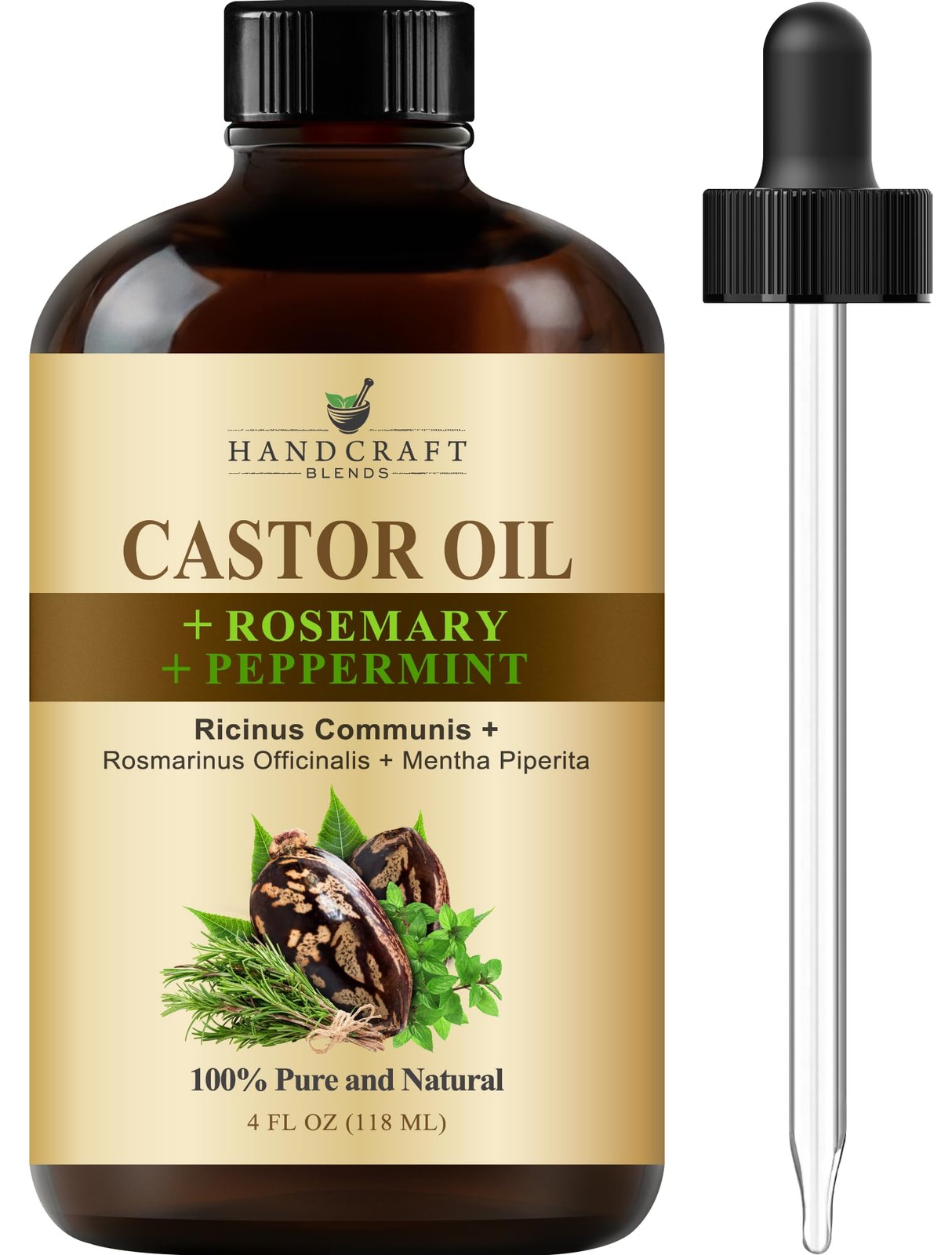Handcraft Blends Castor Oil with Rosemary and Peppermint 118 ml (Pack of 1)