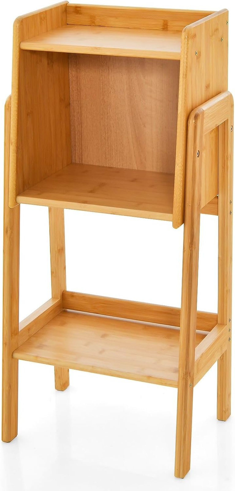 Bookshelf Bamboo 3 Tier Freestanding Storage Rack Open Shelves Display Unit