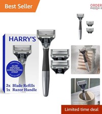 Men's Shaving Kit Charcoal Razor Handle 5-Blade Refills Gentle Close Shave