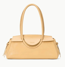 Staud Maude Shoulder Bag   Camel Leather Purse   Brand New