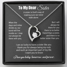 To My Sister Necklace, Brother to Sister, Birthday gift For Sister from Brother