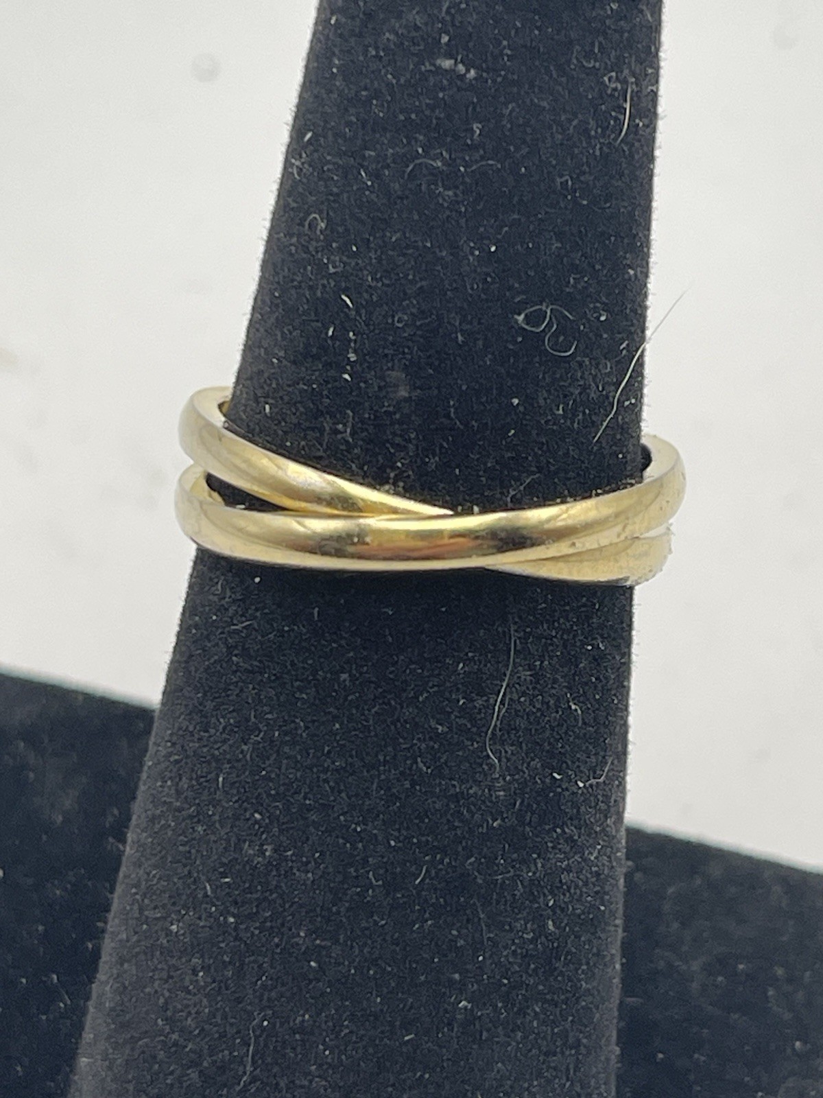 Gold Tone Double Interlocking Ring Size 5.5 | Min… - image 1