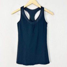 Lululemon Navy Blue Tank Top Mesh Neckline Racerback Size 6 Women's