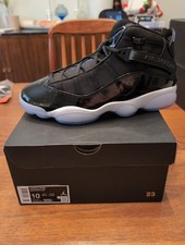 Jordan Air Jordan 6 Rings Space Jam Men  s Mid Top Lace-Up Sneakers Black Size 10