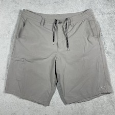 O'Neill Shorts Mens 34 Gray Cargo Microfiber Drawstring Pockets 10 Inseam