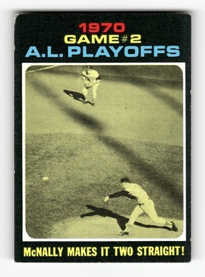 1971 Topps 1970 Playoffs Game 2: McNally Makes It Two Straight! #196 Orioles