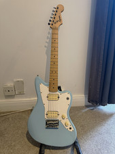 Squier Mini JazzMaster Electric Guitar Blue Solid Body 6-String RH